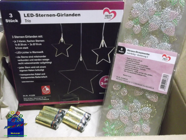 Kreativ-Set LED-Sternengirlande & Strass-Ornamente 14tlg.
