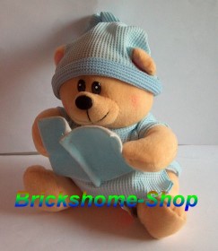 Babybär mit Buch - Blau 15cm