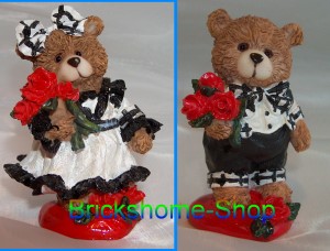 Deko - Bären Mädchen mit Rosen