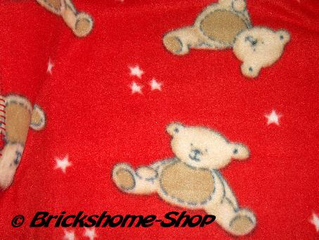 Flauschige Kuscheldecke Polarfleece - Teddy - Rot