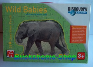 Jumbo Floor Puzzle - Wild Babies - Elefant