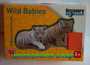 Jumbo Floor Puzzle - Wild Babies - Weisse Tiger