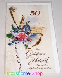 Glückwunschkarte Goldene Hochzeit G03