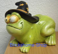 Halloween Keramik Frosch groß - liegend