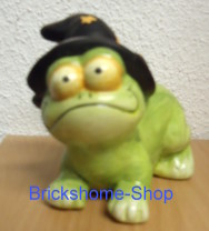 Halloween Keramik Frosch klein - liegend