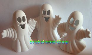 Halloween Keramik Windlicht Geist