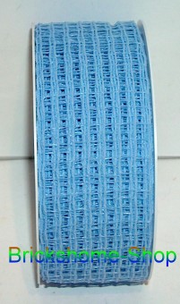 Jute Gitterband  - Dekoband - Hellblau - 50 mm