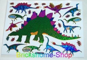 Metallic Glitzer Sticker - Dinosaurier