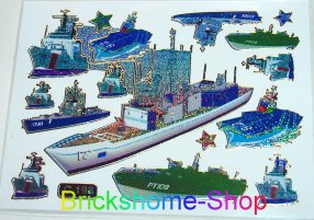 Metallic Glitzer Sticker - U-Boote und Schiffe