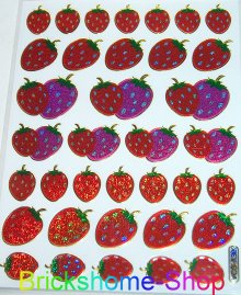 Metallic Glitzer Sticker - Erdbeeren