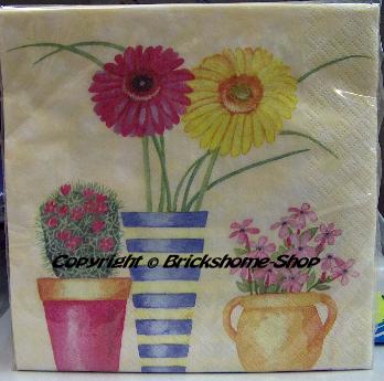 Servietten - Blumen - Pflanzen - Vase