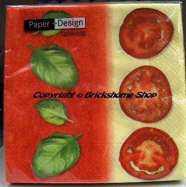 SERVIETTEN - TOMATE - BASILIKUM