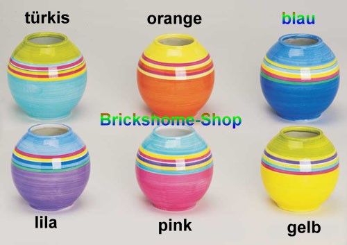 Keramik Vase - Gelb  Rund