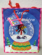 3D Geschenktasche Schneekugel Pinguin