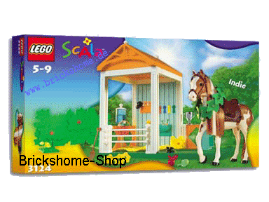 LEGO Scala Pferd + Pferdestall Indies Stall 3124