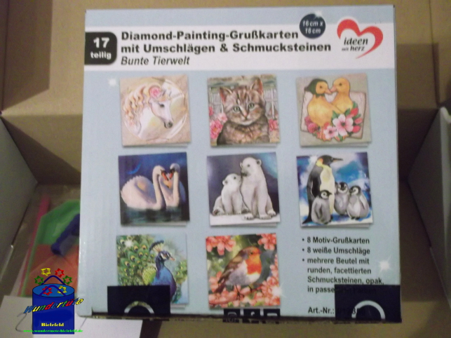 Kreativ-Set Diamond Painting Grußkarten Bunte Tierwelt