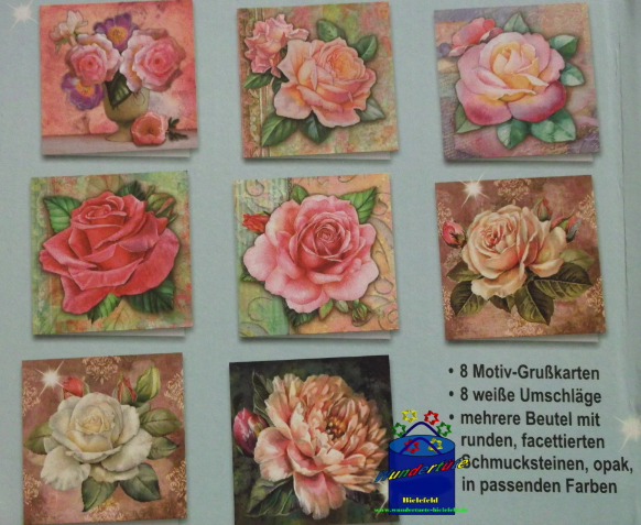 Kreativ-Set Diamond Painting Grußkarten Set Rosen