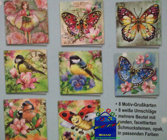 Kreativ-Set Diamond Painting Grußkarten Set Elfen Marienkäfer