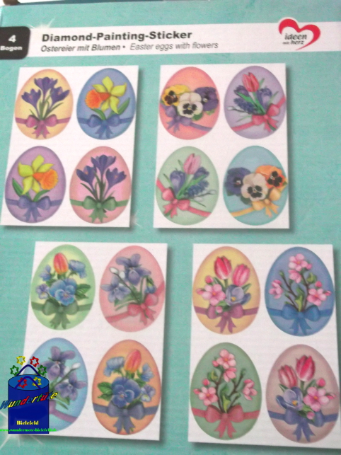 Kreativ-Set Diamond Painting Sticker Set A4 Ostern 3