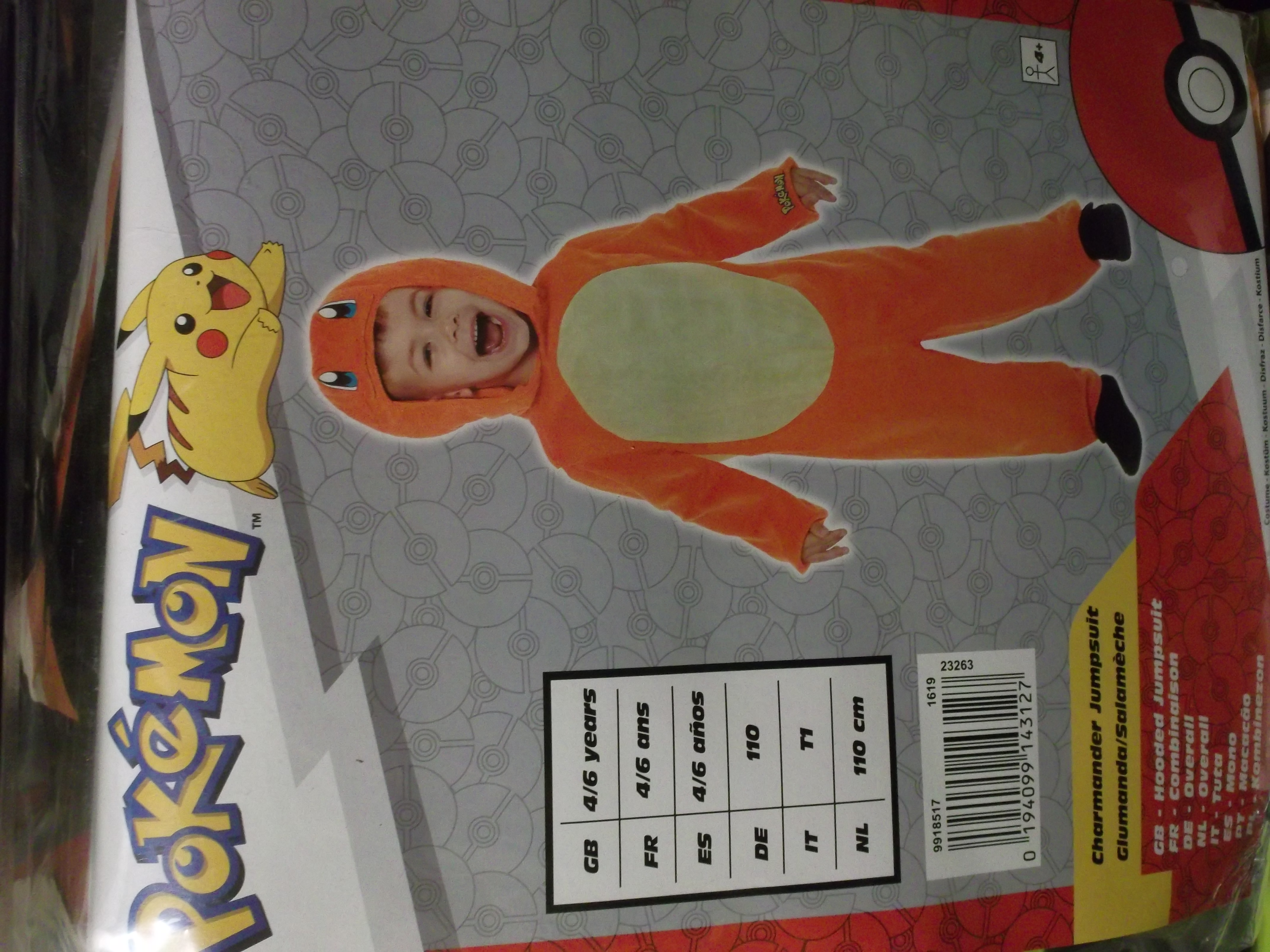 Pokemon Kostüm Glumanda Gr. 134