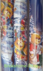 Geschenkpapier Rolle - Winterlandschaft und Teddys