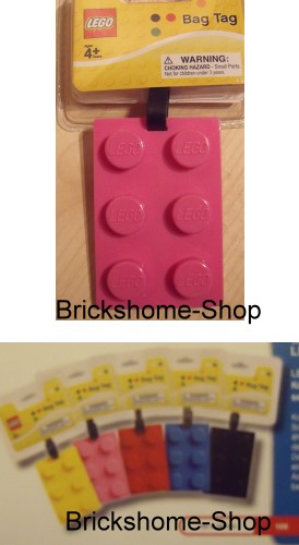 LEGO Kofferanhänger Taschenanhänger Legostein Rosa
