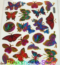 Metallic Glitzer Sticker - Schmetterlinge VI