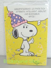 Peanuts - Geburtstagskarte Snoopy mit Partyhut