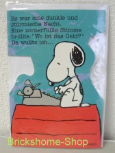 Peanuts - Geburtstagskarte Snoopy mit Schreibmaschine