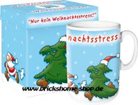 Weihnachtsbecher Tasse "Nur kein Weihnachtsstress" Geschenkbox