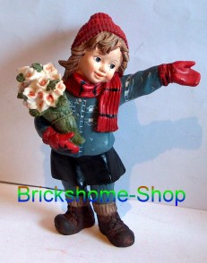 Winterfigur - Mädchen mit Blumen