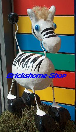 Deko Figur - Pappmache -  Zebra